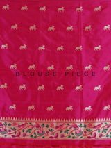 Rani pink pure banarasi silk heritage saree