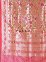 Light pink banarasi silk woven festive saree