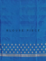 Sky blue pure banarasi silk zari saree