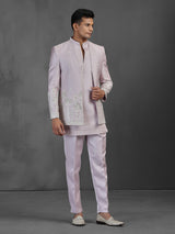Lilac purple silk Indowestern set for wedding ceremonies