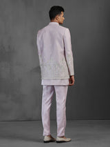 Lilac purple silk Indowestern set for wedding ceremonies