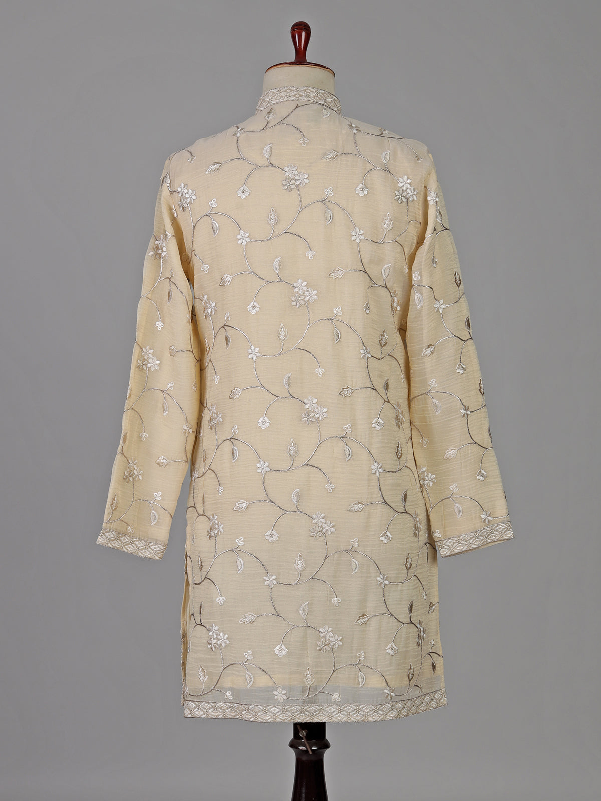 Cream georgette embroidered wedding kurta suit
