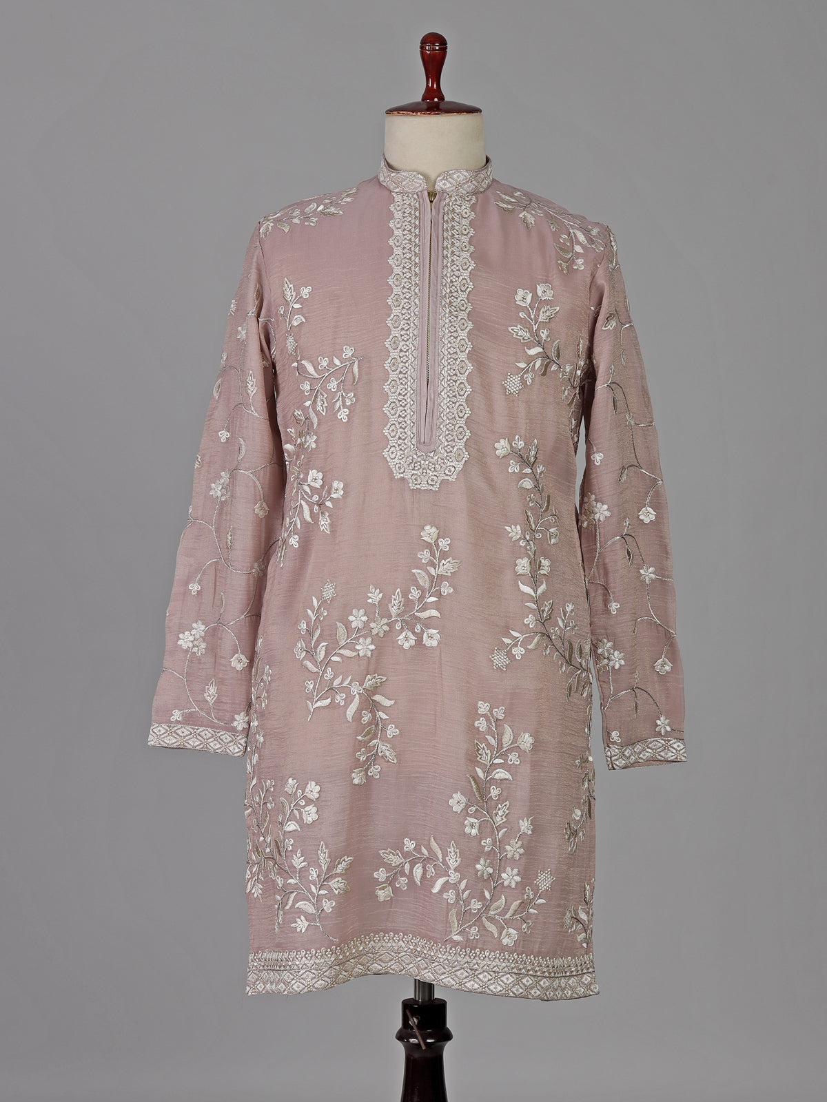 Onion pink georgette embroidered occasion kurta suit