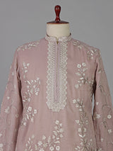 Onion pink georgette embroidered occasion kurta suit
