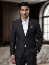 Elegant charcoal grey terry rayon formal blazer