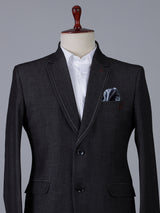 Elegant charcoal grey terry rayon formal blazer