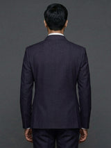 Deep navy blue terry rayon festive blazer