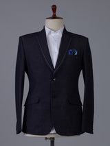 Deep navy blue terry rayon festive blazer