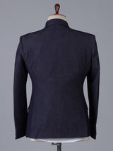 Deep navy blue terry rayon festive blazer