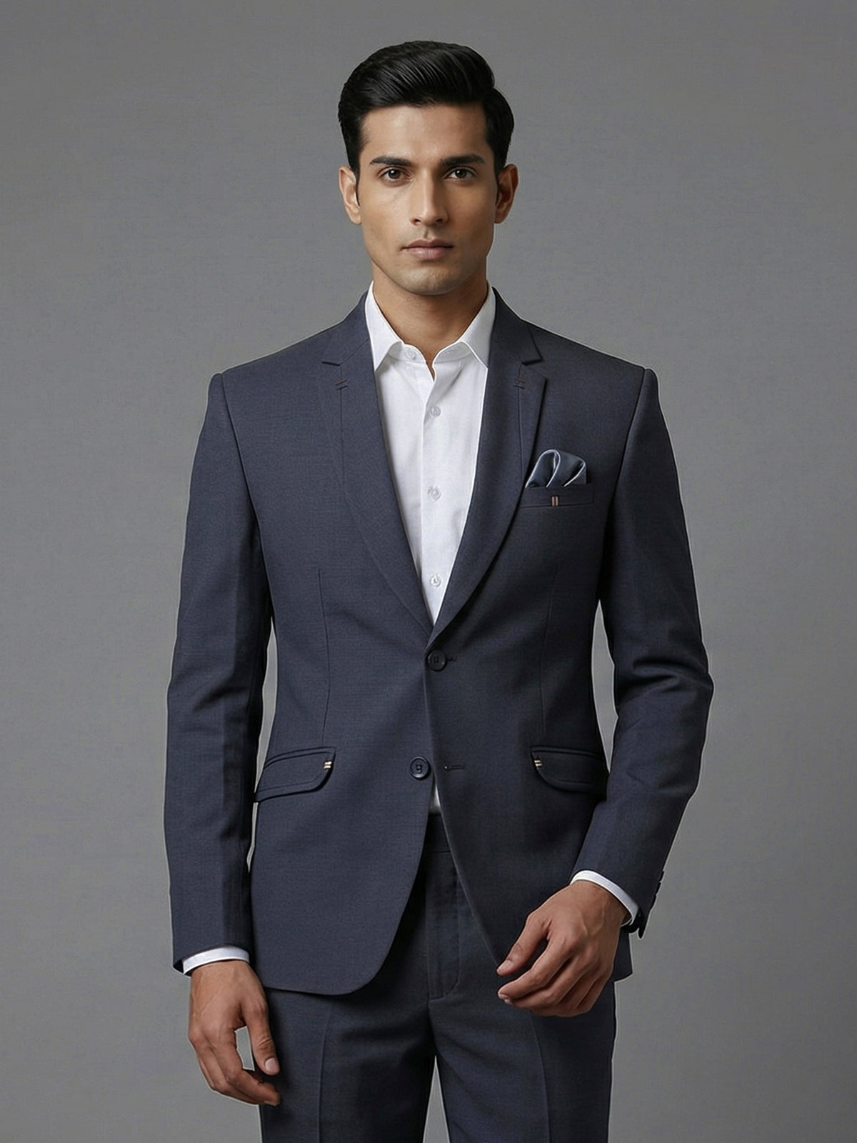 Refined classic grey terry rayon occasion blazer