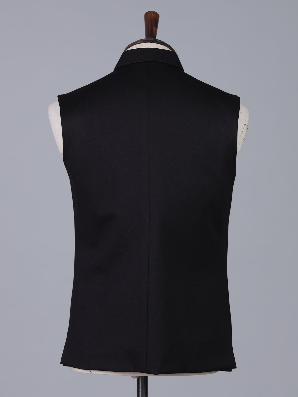 Black timeless polyester viscose waistcoat