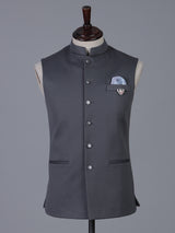 Grey versatile polyester viscose waistcoat
