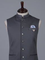 Grey versatile polyester viscose waistcoat