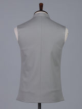 Light grey contemporary polyester viscose waistcoat
