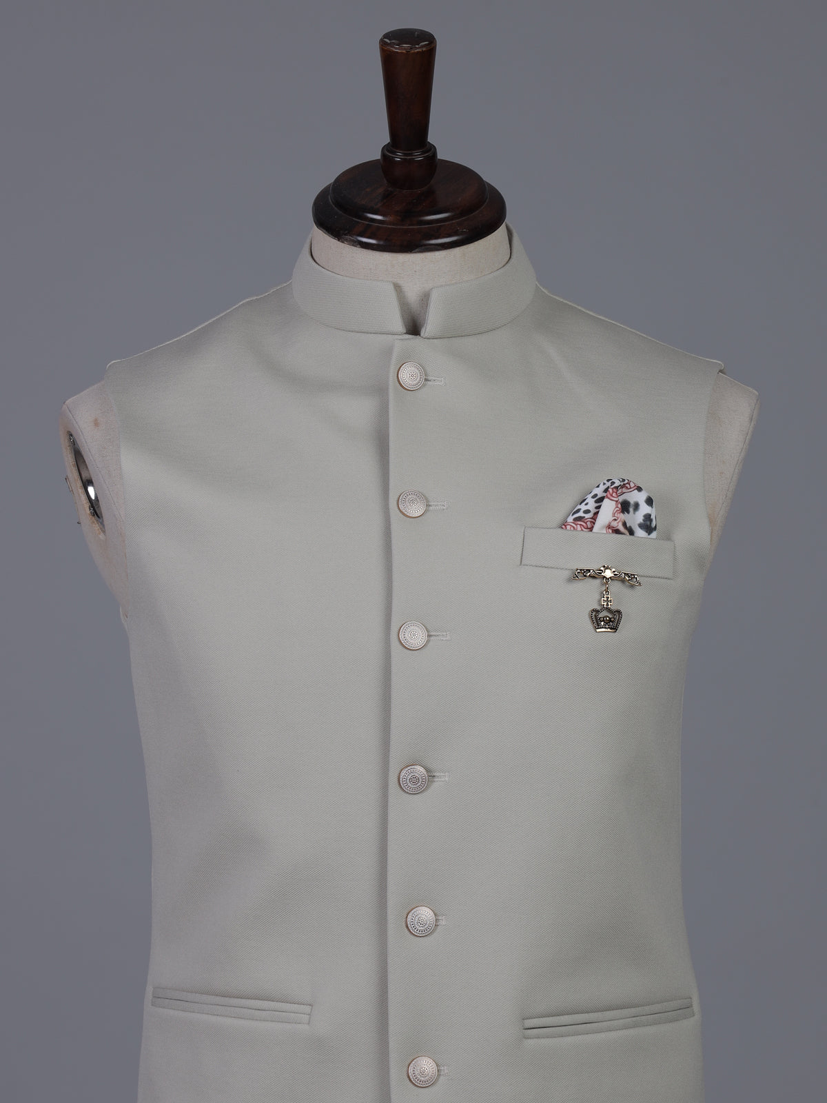 Cream sophisticated polyester viscose waistcoat