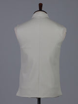 Cream sophisticated polyester viscose waistcoat