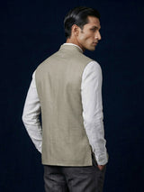Beige classic cotton linen waistcoat