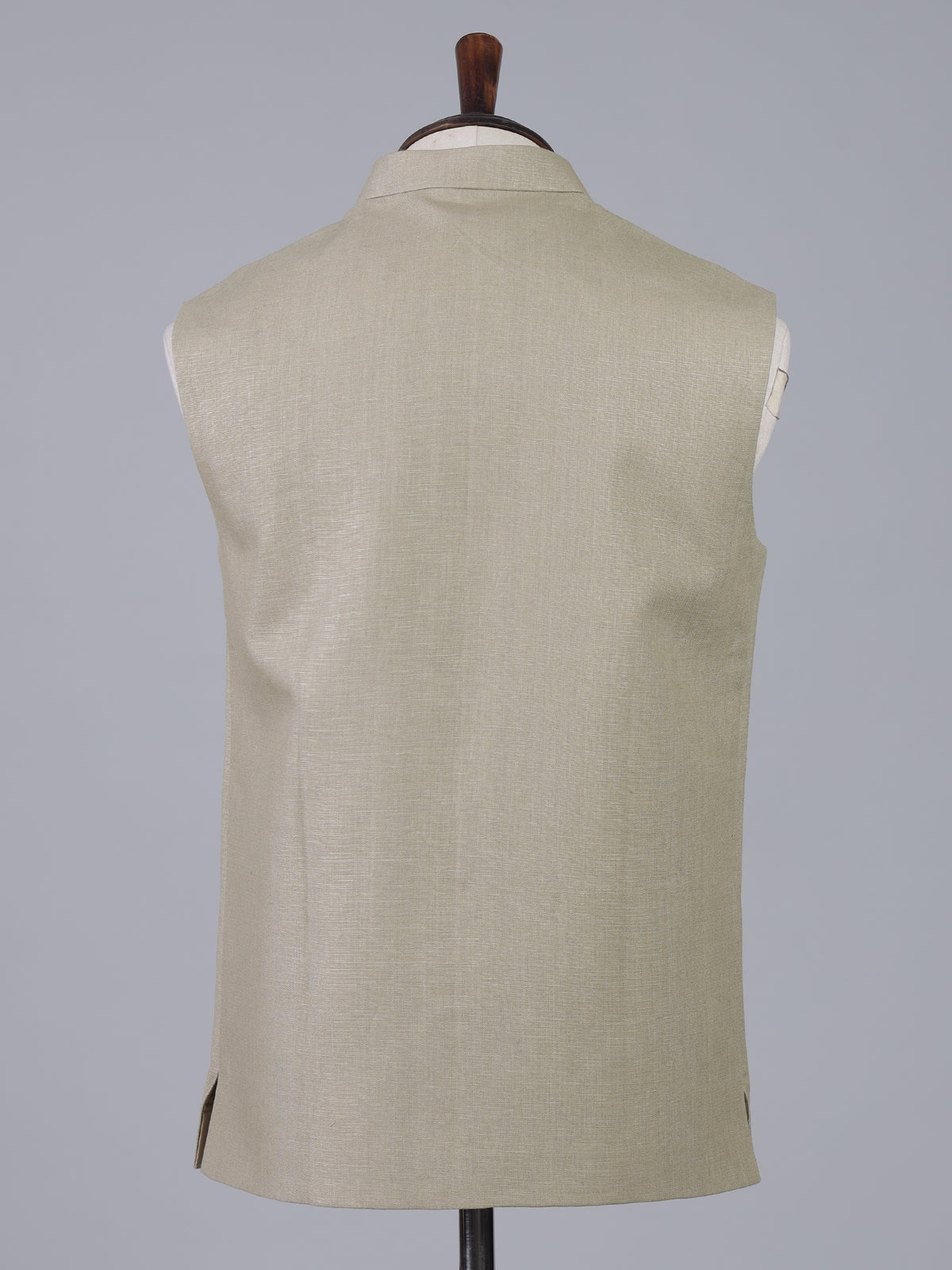 Beige classic cotton linen waistcoat