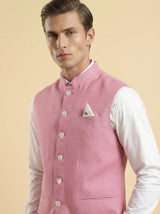 Pink fresh cotton linen waistcoat