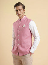 Pink fresh cotton linen waistcoat