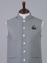Stone grey modern cotton linen waistcoat