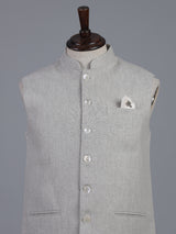 Off white elegant cotton linen waistcoat