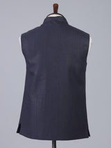 Navy blue rich cotton linen waistcoat