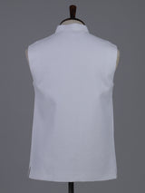 White crisp cotton linen waistcoat