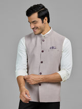 Light pastel pink jute waistcoat for men