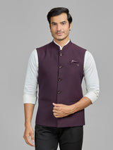 Wine wedding wear terry rayon waistcoat