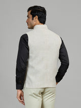 Light beige terry rayon waistcoat for reception wear