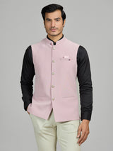 Pastel pink terry rayon waistcoat set