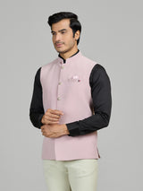 Pastel pink terry rayon waistcoat set