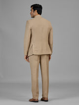 Dark beige jute jodhpuri suit for formal occasions