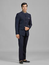 Navy wedding wear terry rayon jodhpuri suit for men