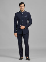 Navy wedding wear terry rayon jodhpuri suit for men
