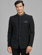 Black party wear terry rayon jodhpuri suit