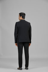 Black party wear terry rayon jodhpuri suit