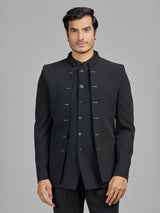 Black terry rayon jodhpuri suit with stunning jacket
