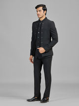 Black terry rayon jodhpuri suit with stunning jacket
