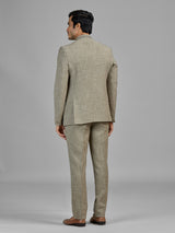 Stone beige terry rayon jodhpuri suit for men