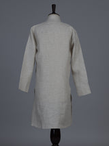 Grey thread work cotton blend festive kurta suit