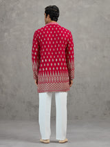 Rani pink georgette embroidered festive kurta suit