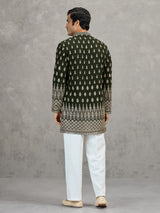 Mehendi green georgette embroidered traditional kurta suit