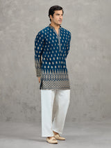 Teal blue georgette designer embroidered kurta suit