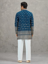 Teal blue georgette designer embroidered kurta suit