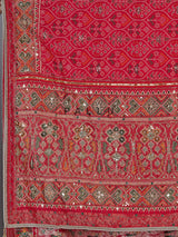 Rani pink art patola silk saree with radiant embellishments