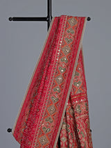 Rani pink art patola silk saree with radiant embellishments