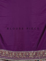 Purple art patola silk saree with ajrakh inspired detailing