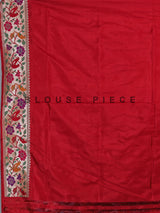 Navy blue pure banarasi silk saree with meenakari accents